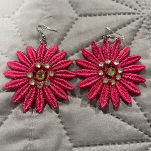 Elegant Pink Floral Earrings